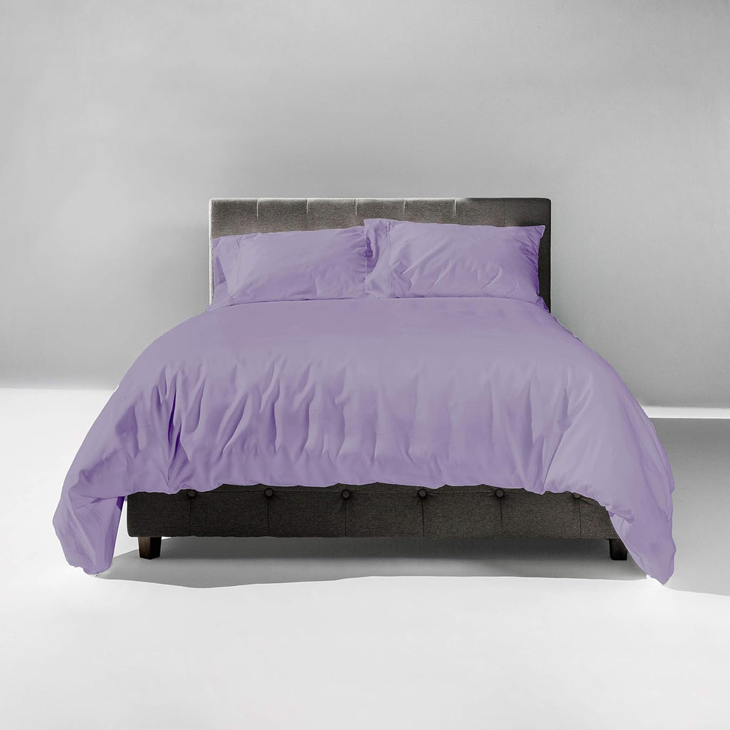 Lavender Percale Cotton Duvet Cover with Zipper Closure C9996