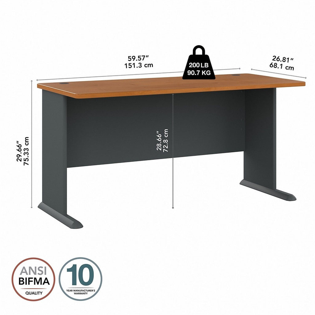 Natural Cherry/Gray Engineered Wood Desk L3966