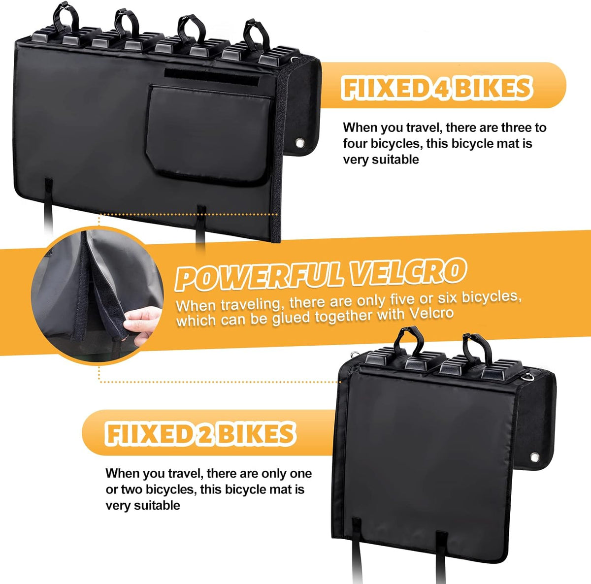 Truck Bike Tailgate Pad with Anti-Theft Lock and Secure Bike Straps R256985