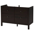 Black-Brown 4 Drawer Sink Cabinet W6854