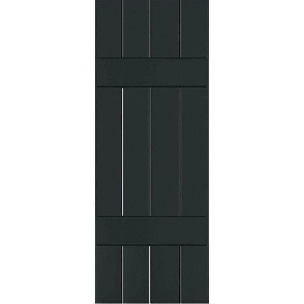 2-Pack 15-in W x 55-in H Black Forest Green Board and Batten Wood Western Red Cedar Exterior Shutters B302