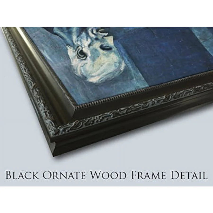 Black Ornate Wood Framed Art Print N3891