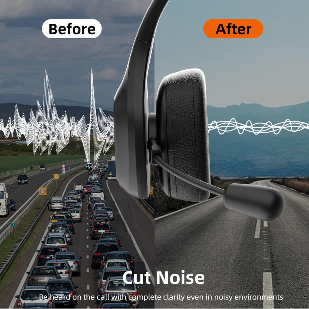 Wireless Bluetooth Headset with Noise Canceling Microphone, Pack of 2 H630
