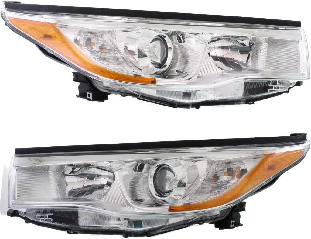 Chrome Headlight Assembly Pair with Bulbs H616