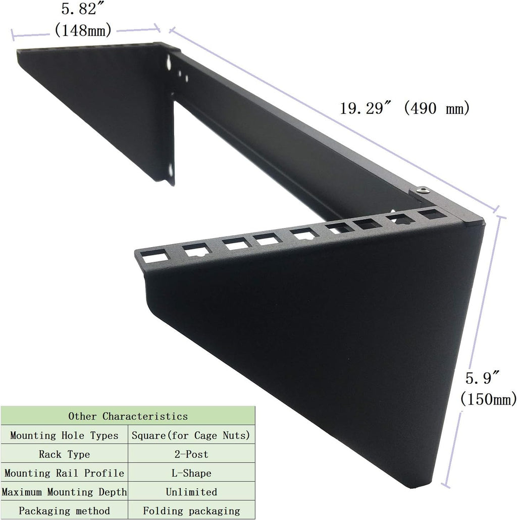 3U 19 Inches Steel Vertical Patch Panel Mounting Bracket, Pack of 2 F517940