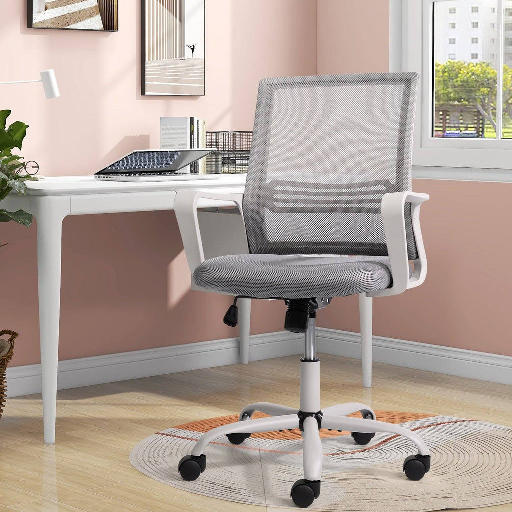 Blue Adjustable Desk Chair with Swivel Casters D55621