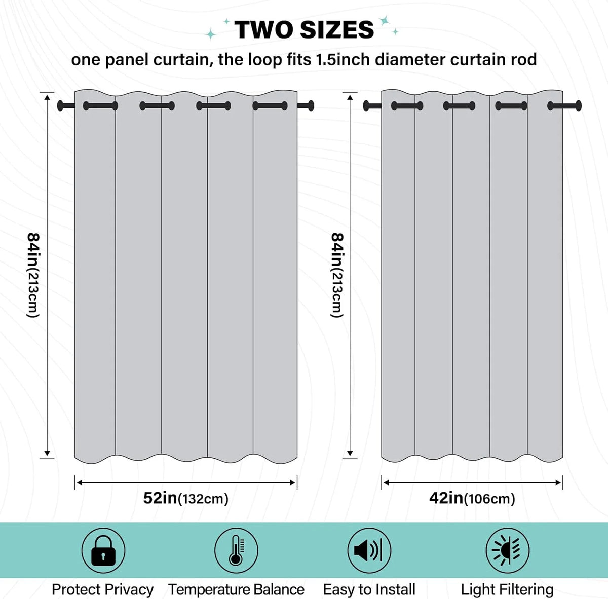 84" Grommet Blackout Curtains J4143