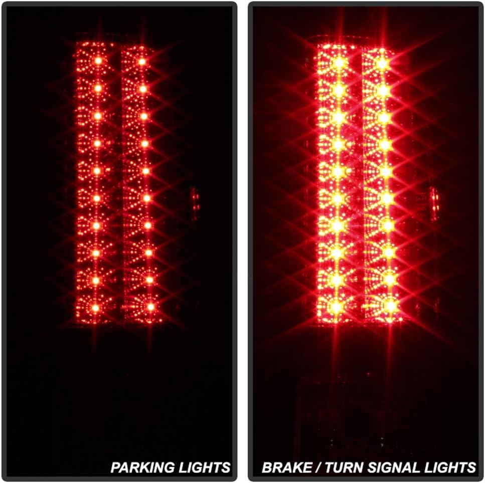 Black Housing Smoked Lens LED Tail Lights Brake Lamps Assembly Q706