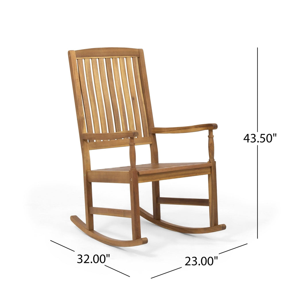 Acacia Wood Rocking Chair Dark Gray M75588
