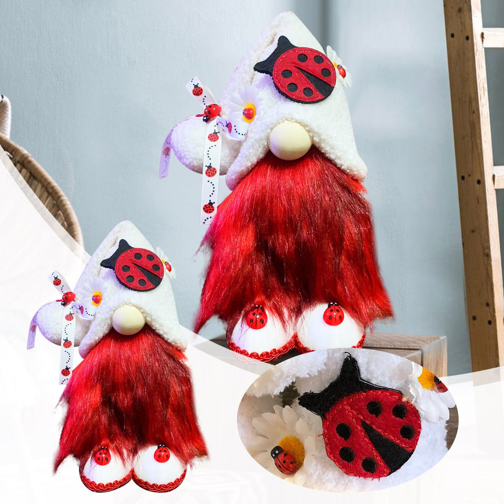 Ladybugs Daisy Gnome Holiday Ornament Doll Decorations N98424