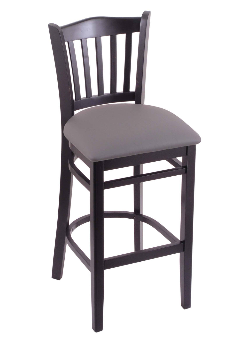 30x22 Stool with Black Finish, Medium Grey Seat F1030