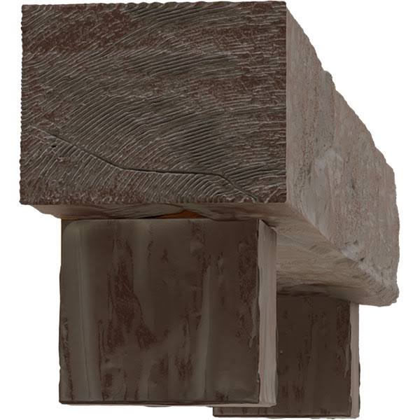 Aged Pecan Faux Wood Fireplace Mantel Kit with Corbels G176866