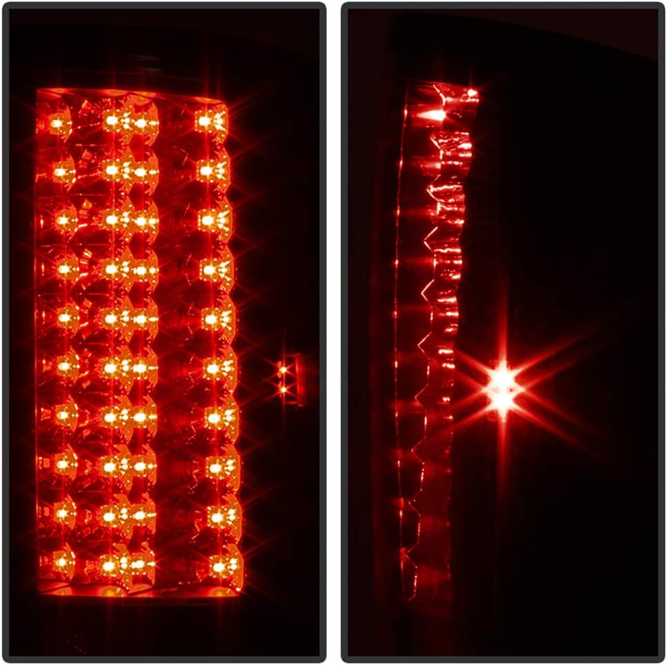 Black Housing Smoked Lens LED Tail Lights Brake Lamps Assembly Q706