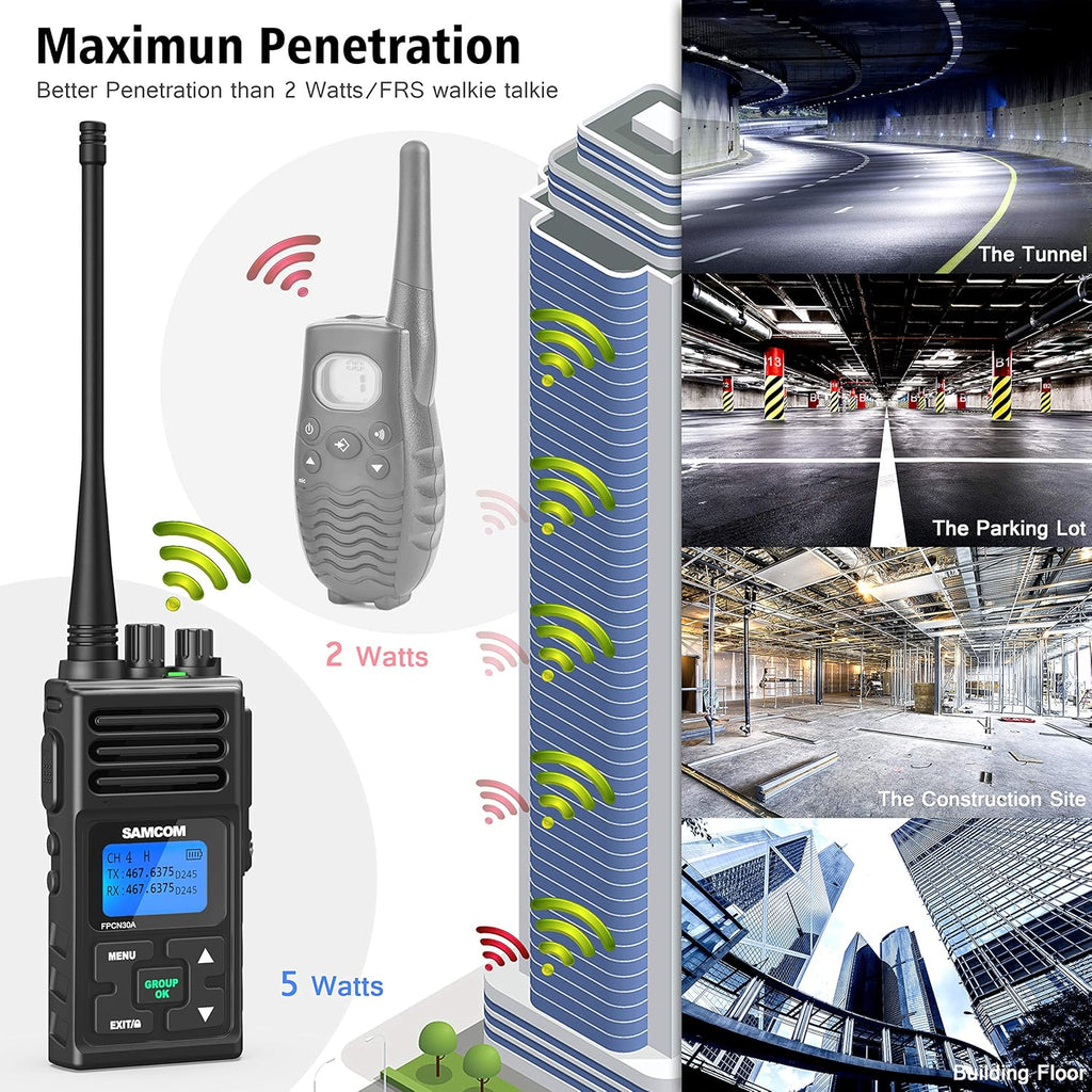 6 Packs UHF Two Way Radios Walkie Talkies with Earpieces E635768