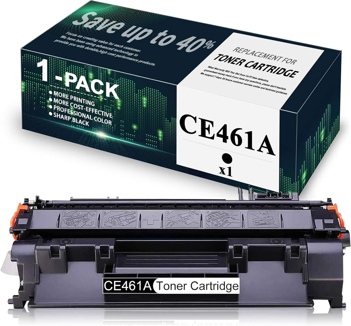 1 Pack Black CE461A Toner Cartridge Z70119