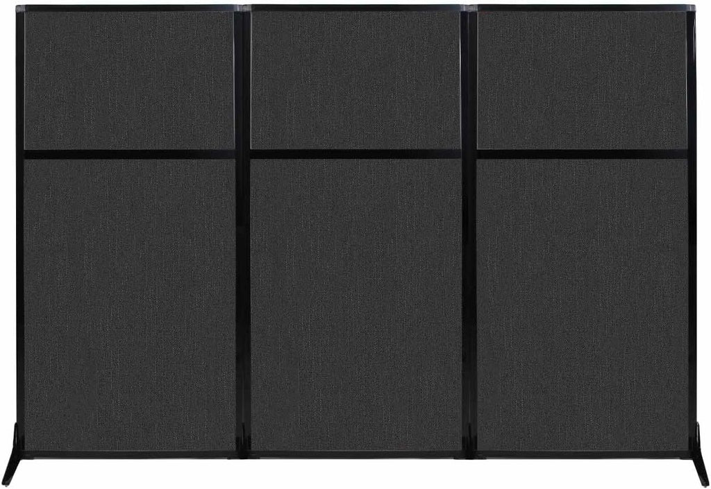 Portable Wall Divider with Charcoal Gray Fabric Panels Z9713