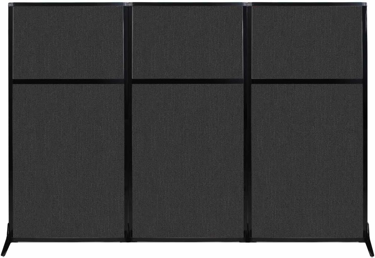 Portable Wall Divider with Charcoal Gray Fabric Panels Z9713
