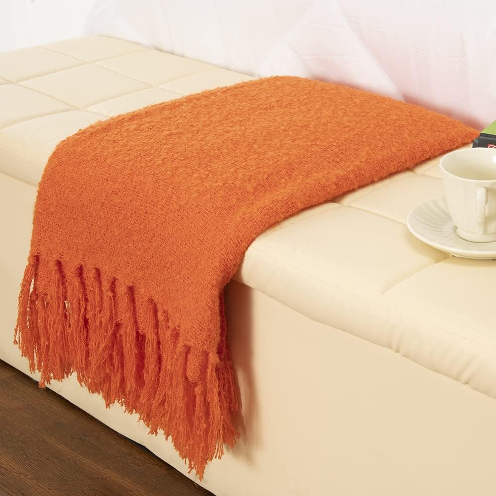 Navy Blue Herringbone Faux Cashmere Throw Blanket 50 x 60 Q45740