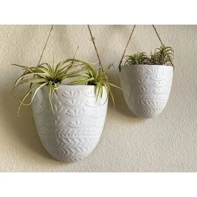 2 Piece Ceramic Hanging Planter Set N248677