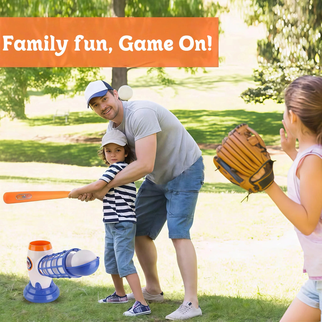 Baseball Pitching Machine Set with Remote Control Bat and 5 Balls D955