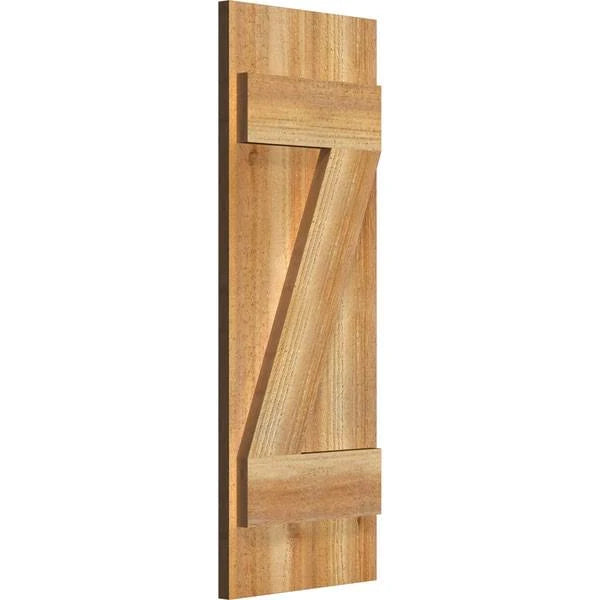 Rough Sawn Western Red Cedar Board-n-Batten Shutters with Z-Bar I618526