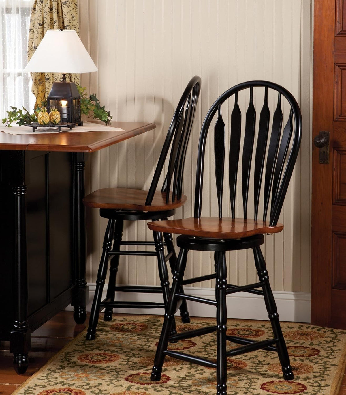 Antique Black/Cherry Swivel Barstool, 30" B16980