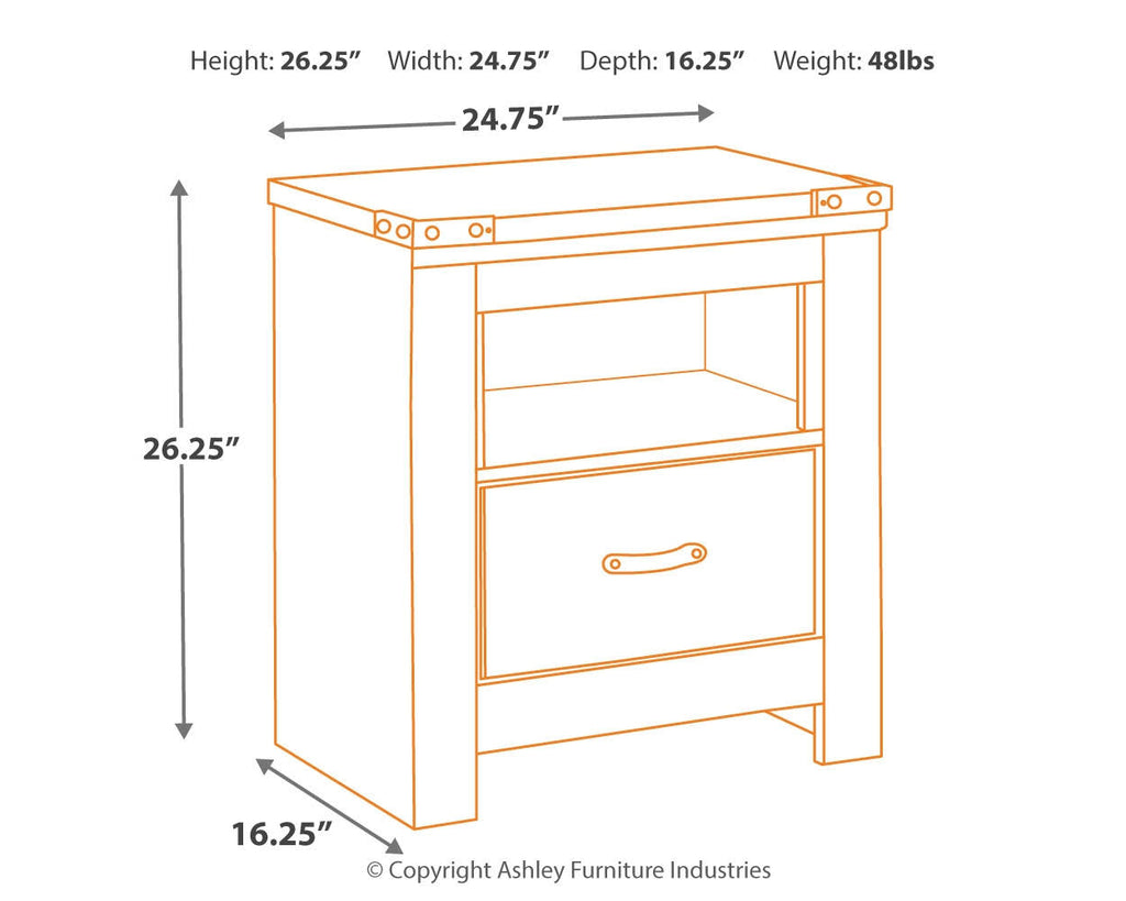 One Drawer Night Stand N776048