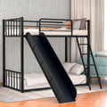 Twin Over Full Bunk Bed with Safety Guardrails & Ladder, Gray B8132